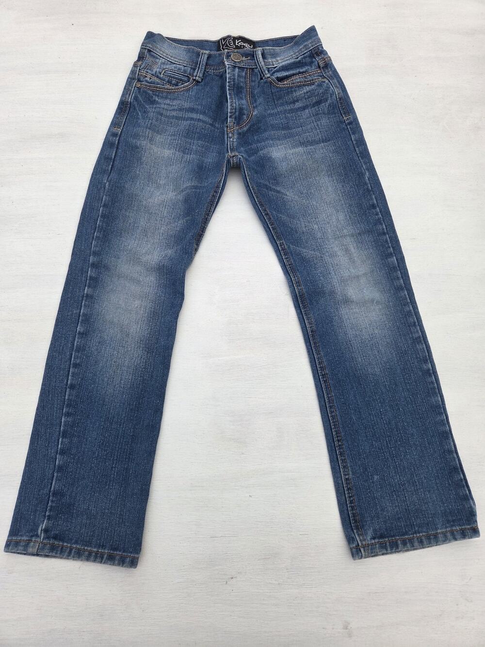 Kaalu Euro Size 8 Girls Youth Blue Jeans Cotton Whiskers Distressed